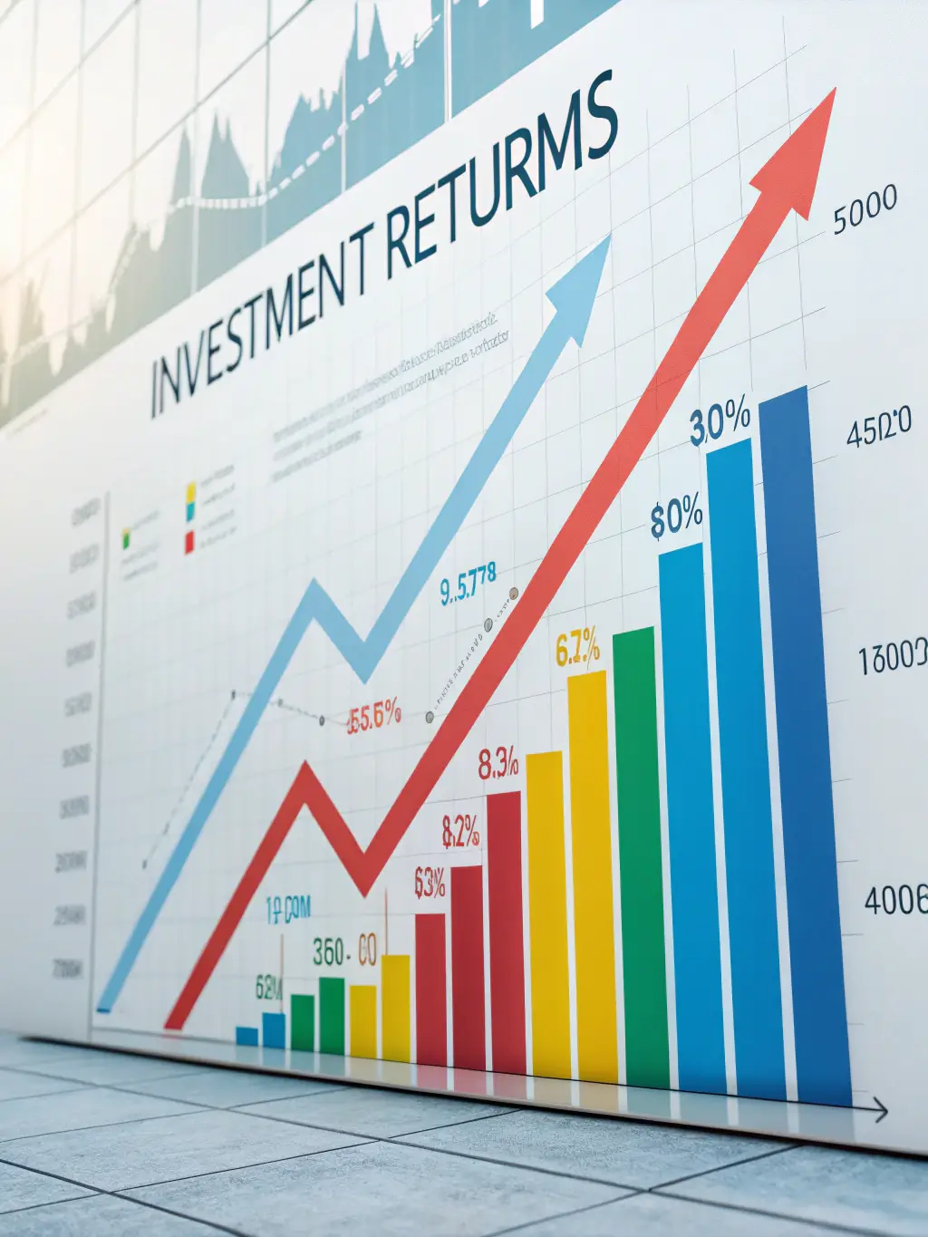 A graph showing investment growth over time, illustrating the potential returns from strategic investment planning.